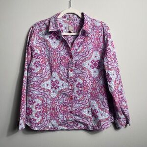 CHICO'S‎ - Women's Button Down, V-Neck, Pink Paisley Blouse, Size 3.